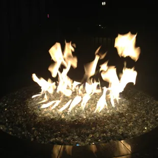 Fire pit outside.