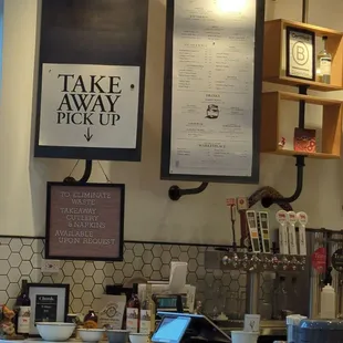 Front counter and menu