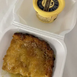 Bread pudding with rum sauce and blue bell ice cream