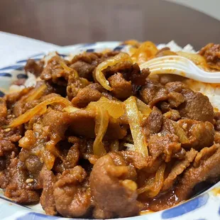 Spicy pork bulgogi with rice