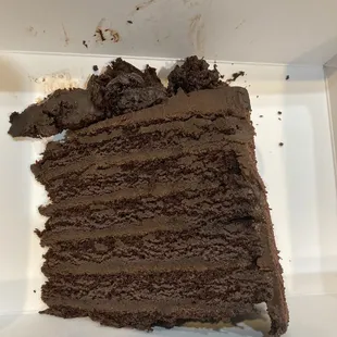 Chocolate cake to go. Very, very good!