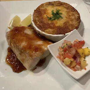 This is mahi-mahi with creole sauce, which by the way is awesome with awesome potatoes