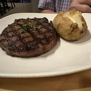 This is one of their prime steaks I could cut it with a fork. It was so tender. They also have extra sides that you can get as well.