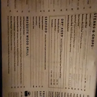 Great menu