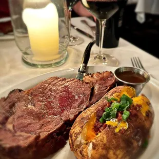 Prime Rib with baked potato side