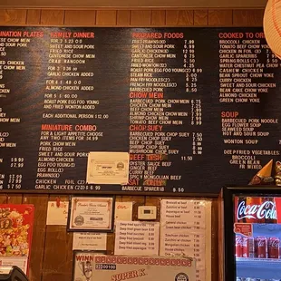 The famous menu  on the wall.