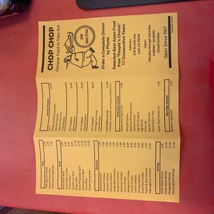 chop chop menu/ prices updated september 2021