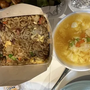 Pork Fried Rice and Egg Drop Soup