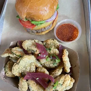 Chop House Burger, Fried Pickles