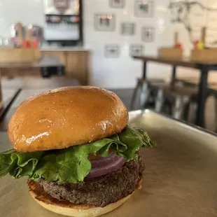 Chop House Burger, no cheese required. The first thing you'll say is mmmmmm