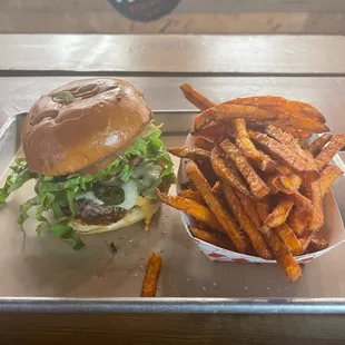 Bacon Cheeseburger Sweet Potato Fries
