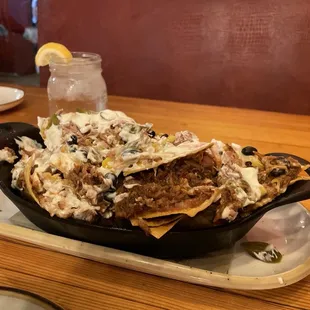 Nacho Skillet with BBQ Pork