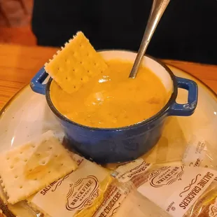 Bowl of cheeseburger soup
