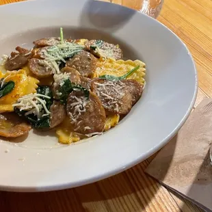 Italian sausage ravioli.