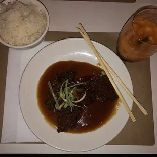 Szechuan Sweet and Spicy Orange Beef Thai Iced Tea