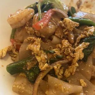 Drunken noodles with Shrimp