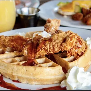 fried chicken and waffles