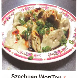 a picture of a plate of dumplings