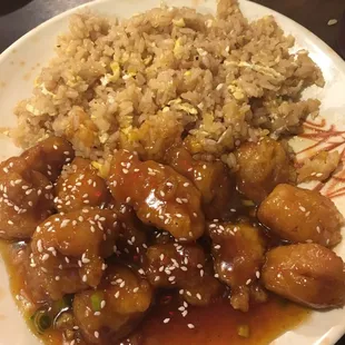 Sesame chicken, and this is the LUNCH portion.