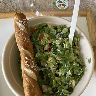 Santa Fe Chop with Chipotle dressing and Salted Pretzel
