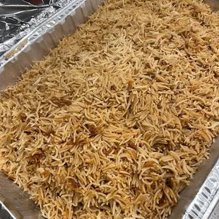 a pan of rice