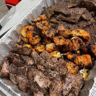 a variety of meats