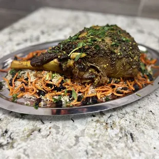 a plate of food on a counter
