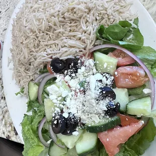 Side of rice &amp; salad