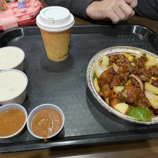 Gobi Manchurian fried cauliflower bursting with flavor and a spicy