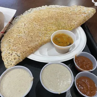 Rava dosa with chutney and Sam bar