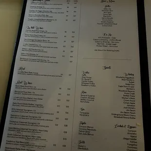 Menu as of 11/1/24.