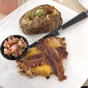 Southwest chicken with the loaded baked potato