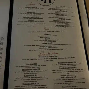 Menu as of 11/1/24.