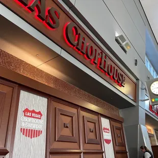 Signage as I wait for breakfast, one of two sit down restaurant options I found at McCarran E-Gates.