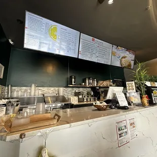 Menu and counter