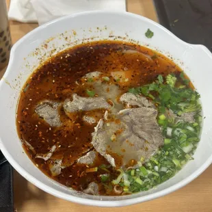 Traditional beef noodle soup