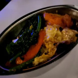 Steak side potatoes and veggies