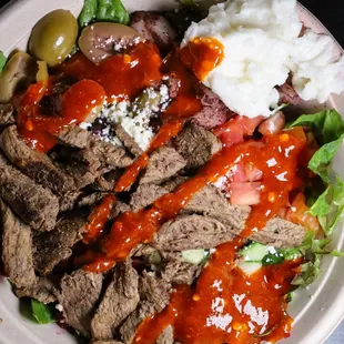 Salad Bowl with steak shawarma