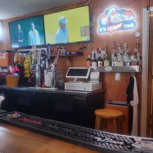 the bar and televisions