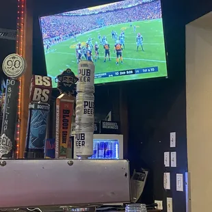 a bar with a television