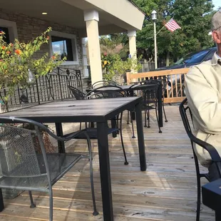 Lovely little deck on a not-too-busy street