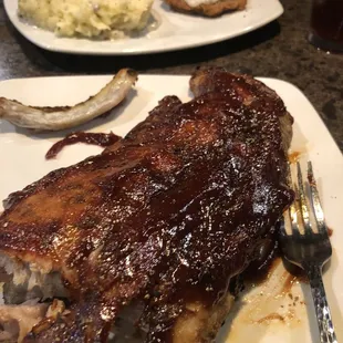 Rib special, with jalapeños cornbread and homemade slaw
