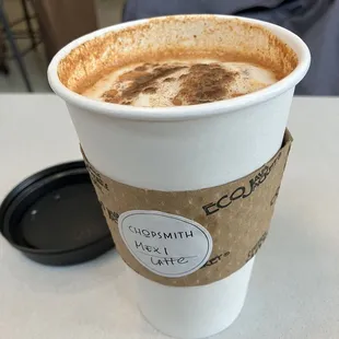 This is a picture of the spicy Mexi latte! If you like your coffee, hot and spicy, this is a drink for you!
