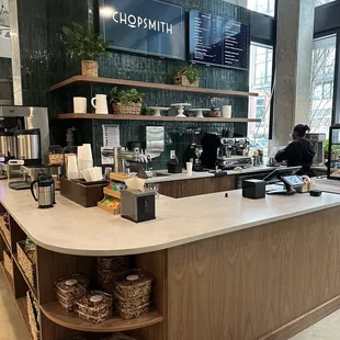 the counter of a coffee shop