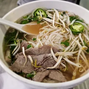 Dinner@Chopstick &amp; Rice; 10/22/2024.Hubby David Ordered Pho, w/Supposedly Steak, but got Brisket instead? Lol. I really like their Pho Soup!