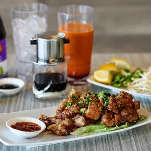 chicken wings and fried chicken, food