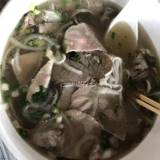 Rare Steak, Brisket, and Flank Noodle Soup