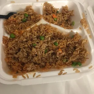 And here's the peas that I asked not to have, oh brother!!