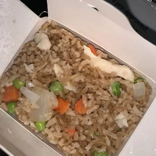 Fried rice looks more like Minute Rice. Weird texture.
