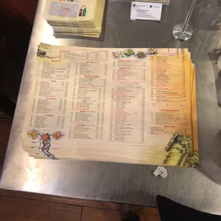menu